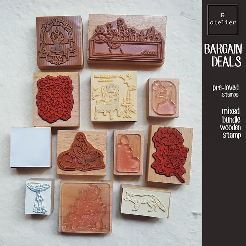 Bargain Pre-loved Scrapbooking Wooden Stamps