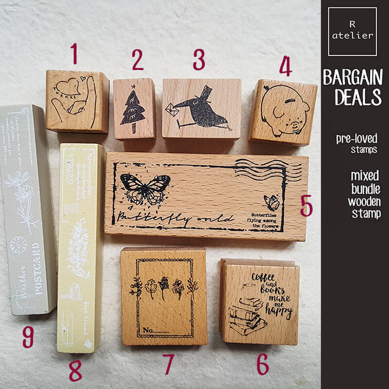 Bargain Pre-loved Scrapbooking Wooden Stamps