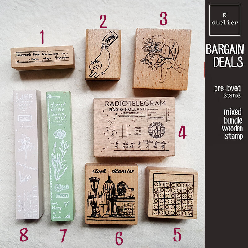 Bargain Pre-loved Scrapbooking Wooden Stamps