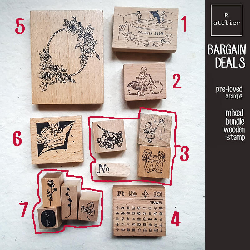 Bargain Pre-loved Scrapbooking Wooden Stamps