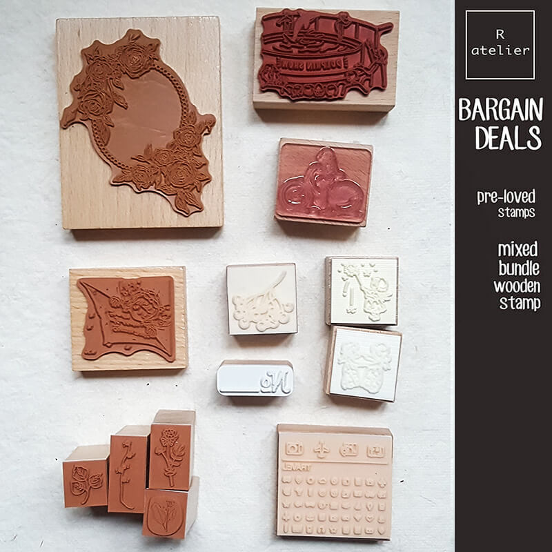 Bargain Pre-loved Scrapbooking Wooden Stamps