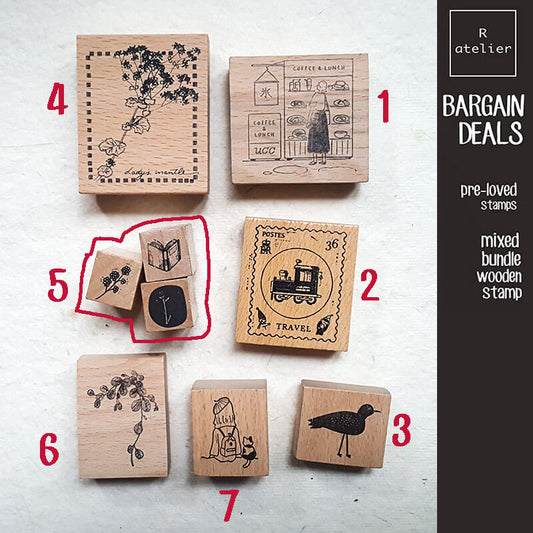 Bargain Pre-loved Scrapbooking Wooden Stamps