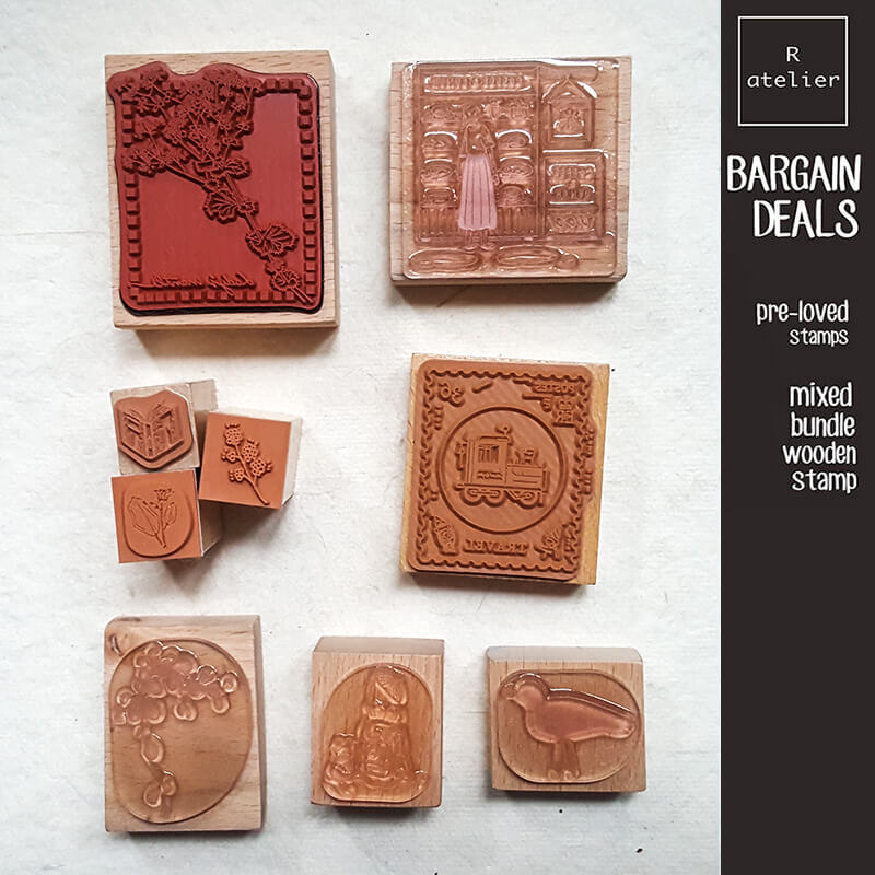 Bargain Pre-loved Scrapbooking Wooden Stamps