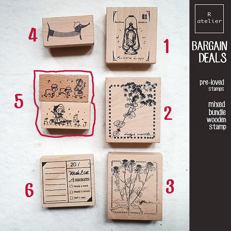 Bargain Pre-loved Scrapbooking Wooden Stamps