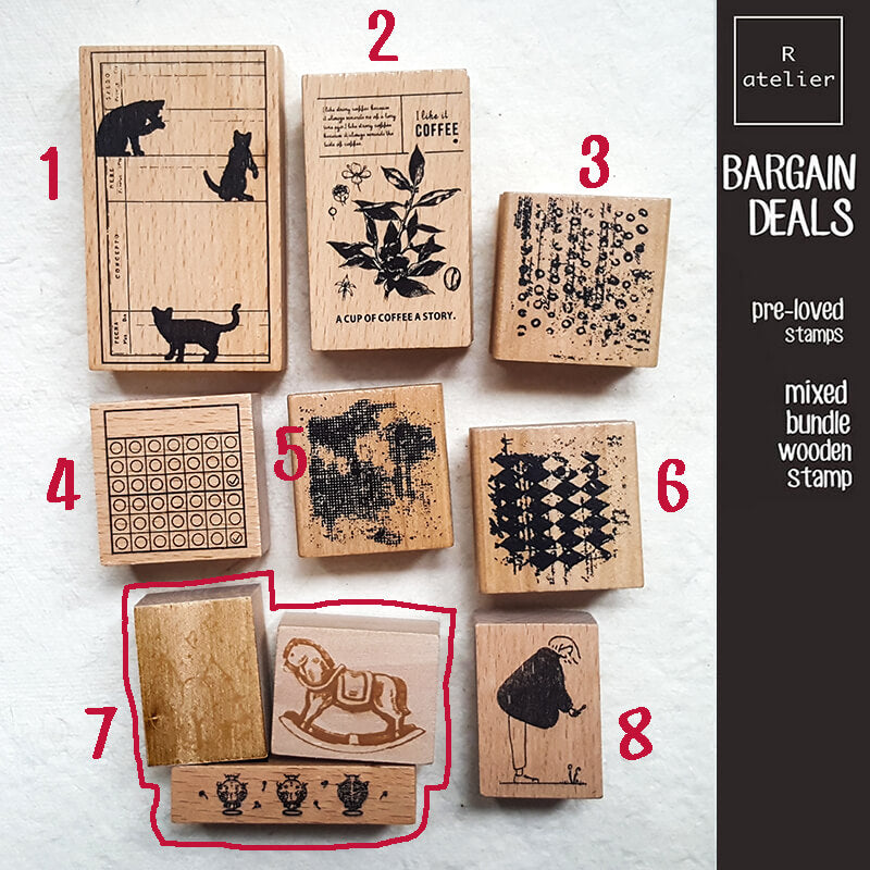 Bargain Pre-loved Scrapbooking Wooden Stamps