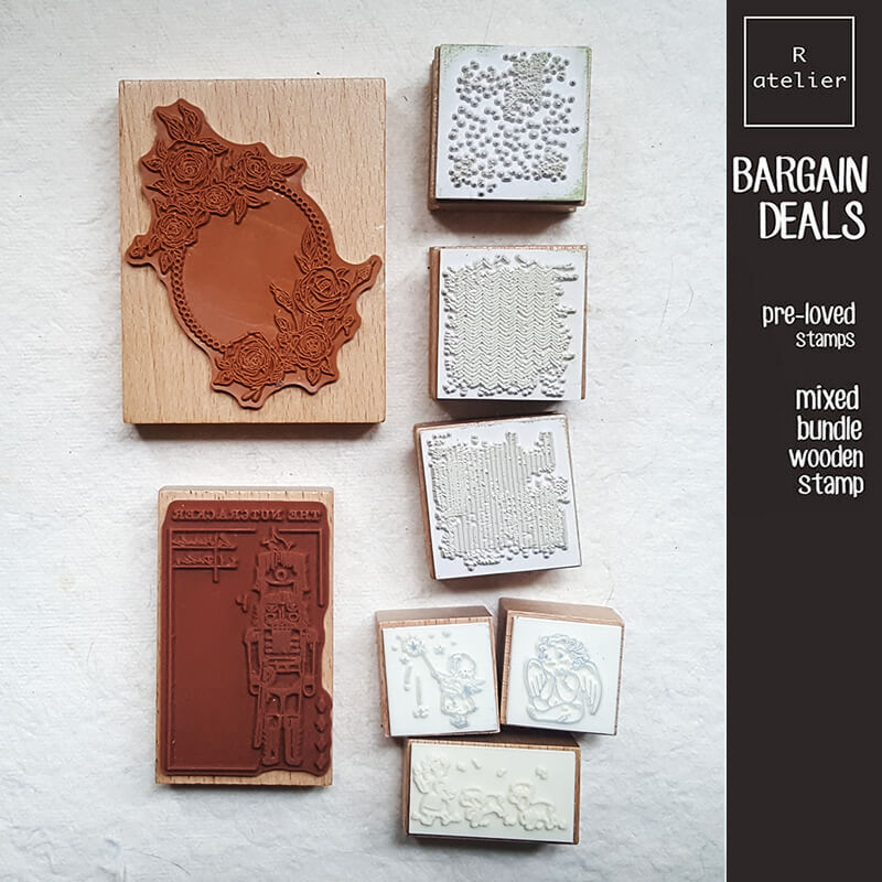 Bargain Pre-loved Scrapbooking Wooden Stamps