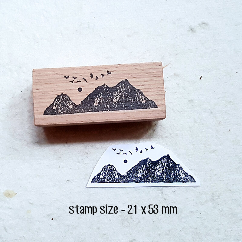 Wind in the Mountains Nature Outdoors Scrapbooking Wooden Stamps