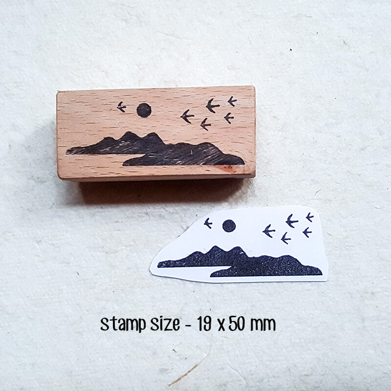 Wind in the Mountains Nature Outdoors Scrapbooking Wooden Stamps