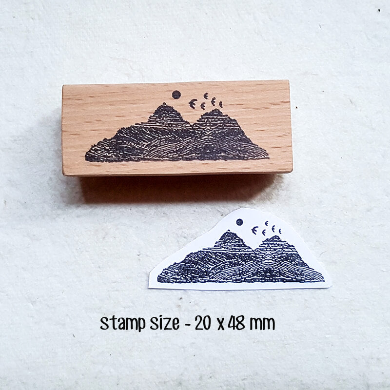 Wind in the Mountains Nature Outdoors Scrapbooking Wooden Stamps