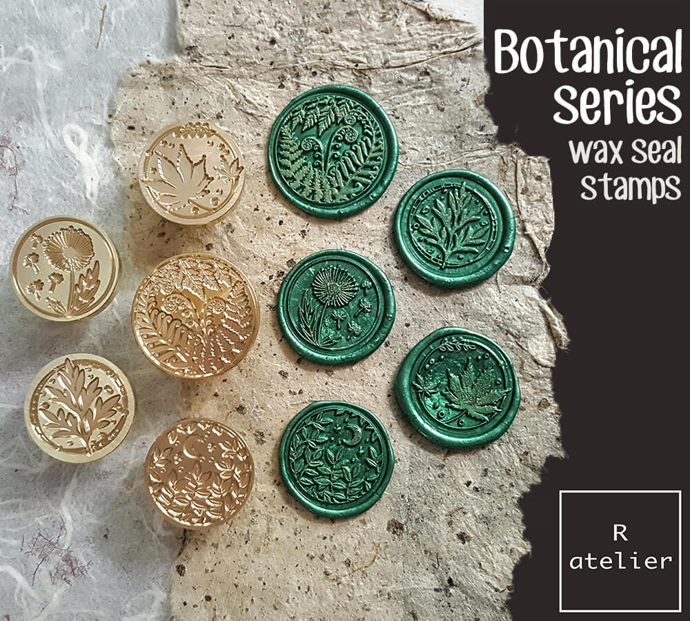 Elegant Collection of Vintage Botanical Wax Seal Stamps