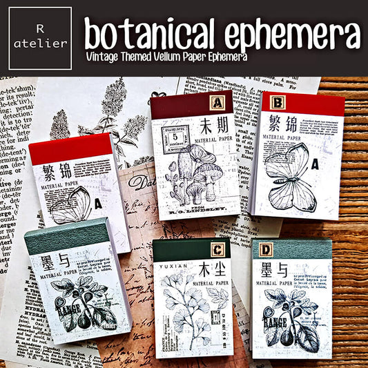 Botanical Theme Scrapbooking Paper Ephemera Booklets