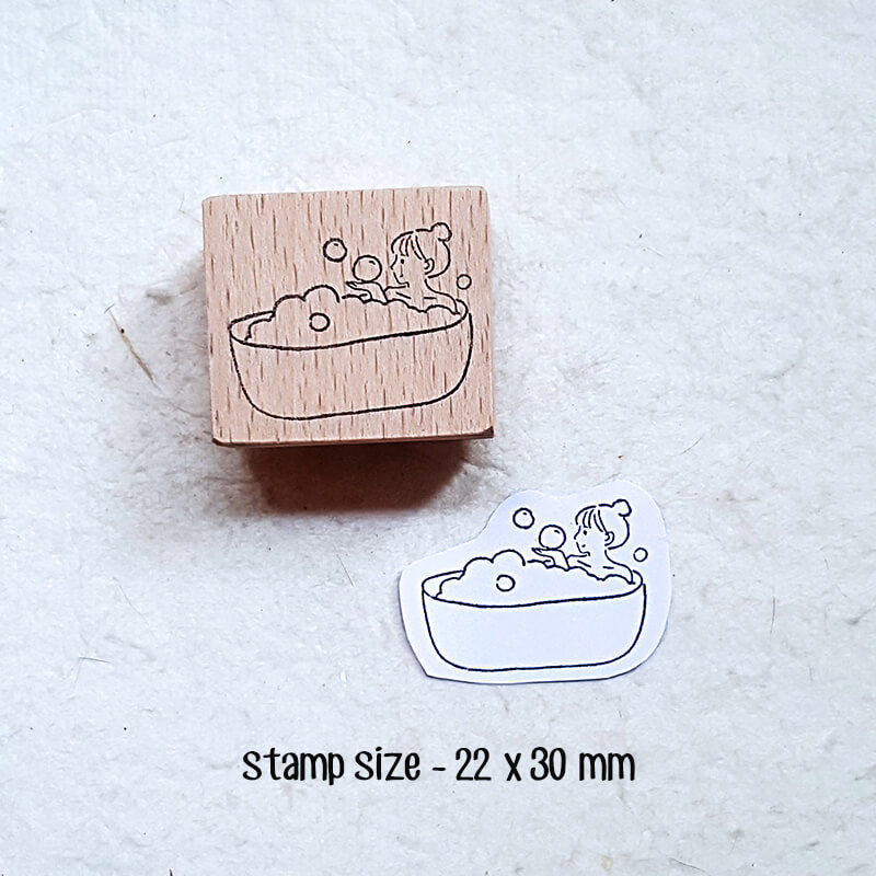 Me Time Self-Care Scrapbooking Wooden Stamp