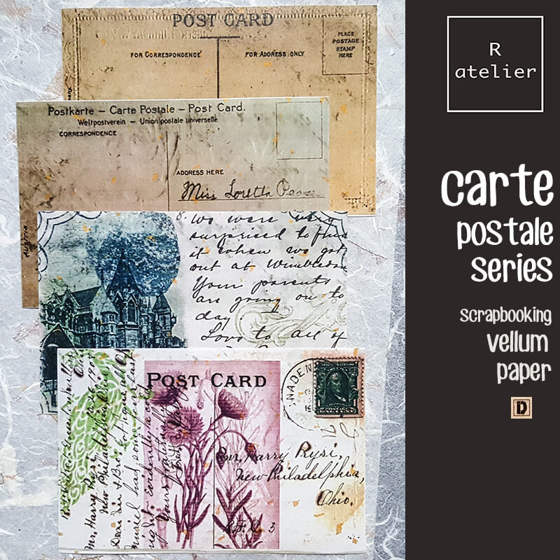 Carte Postale Postcards Series | Scrapbooking Vellum + Paper Kit