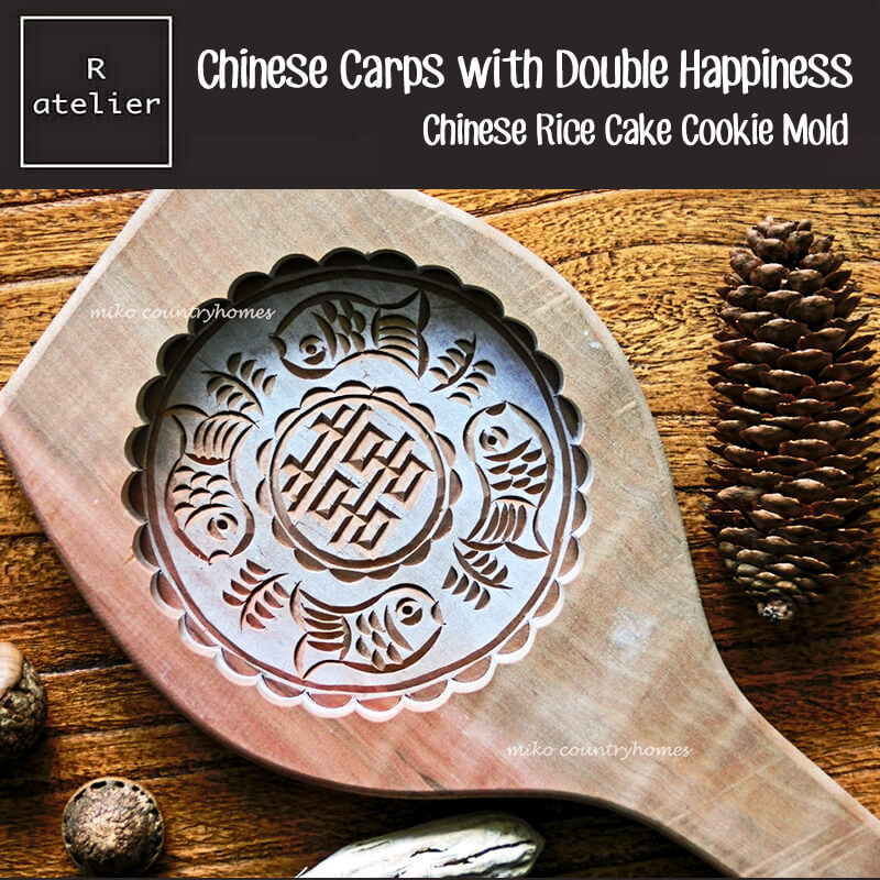 Chinese Carps with Double Happiness Chinese Rice Cake Cookie Mold