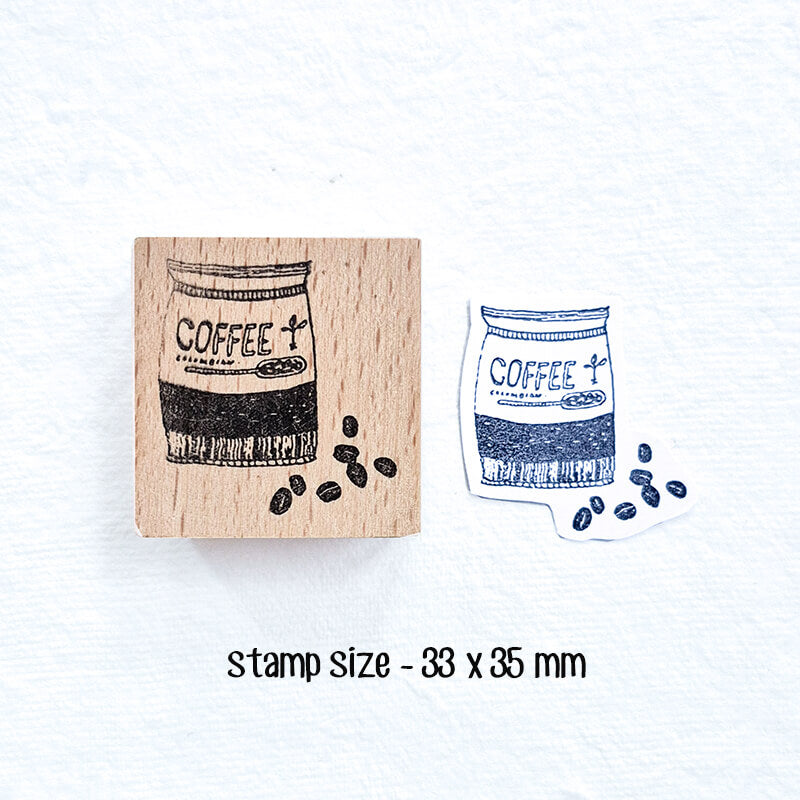 Coffee Lovers Scrapbooking Wooden Stamp