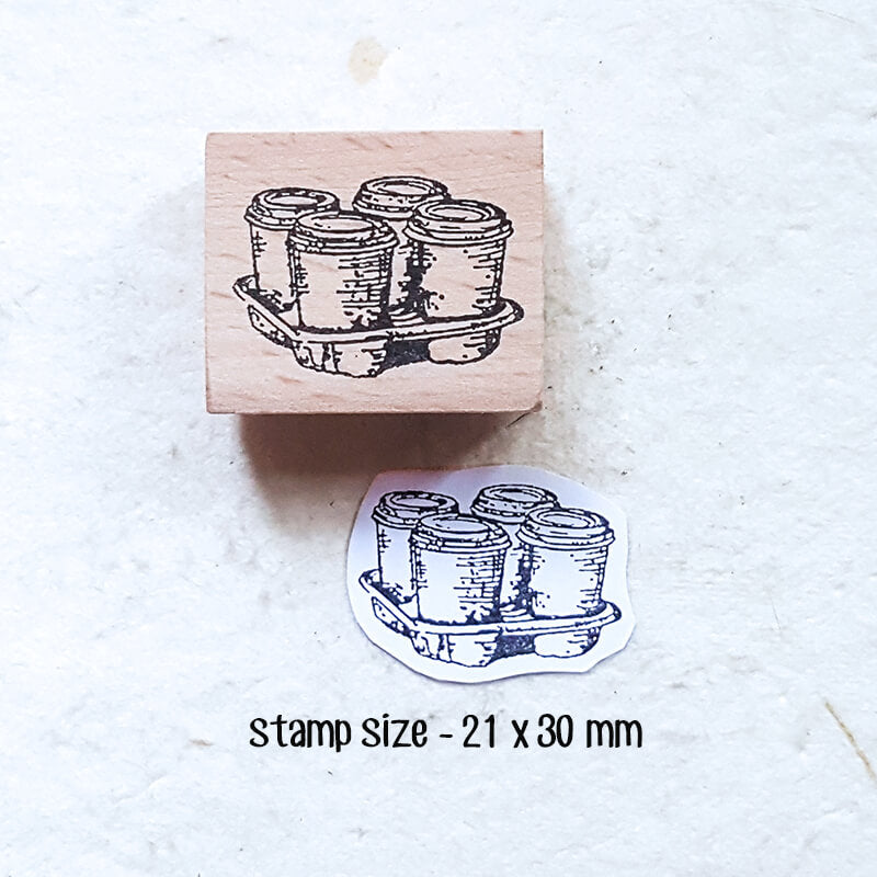 Coffee Lovers Scrapbooking Wooden Stamp