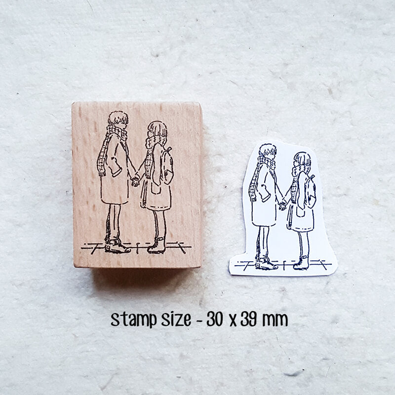 Love Birds Couple Love Story Scrapbooking Wooden Stamp