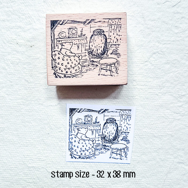 Little Pooh Bear Story Scrapbooking Wooden Stamp