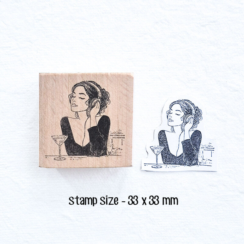 Coffee Culture Parisian Cafe Scrapbooking Wooden Stamp