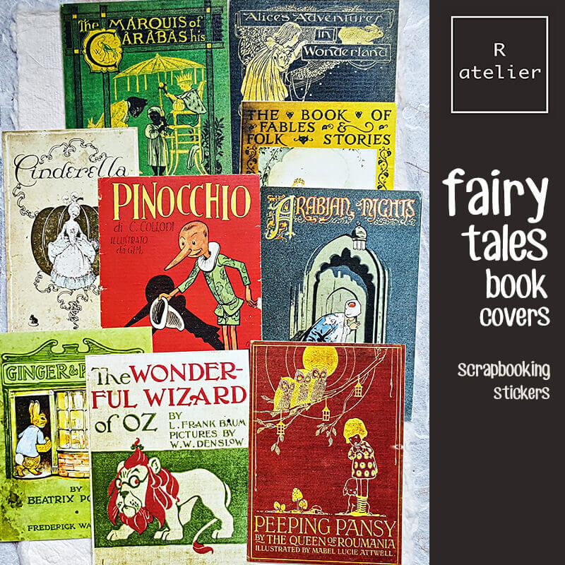 Fairy Tales Book Covers Scrapbooking Decorative Stickers