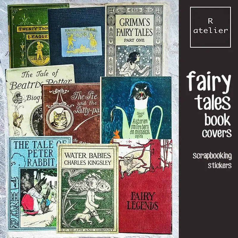 Fairy Tales Book Covers Scrapbooking Decorative Stickers