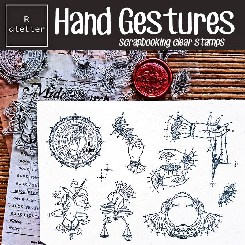 Hand Gestures Scrapbooking Clear Stamps