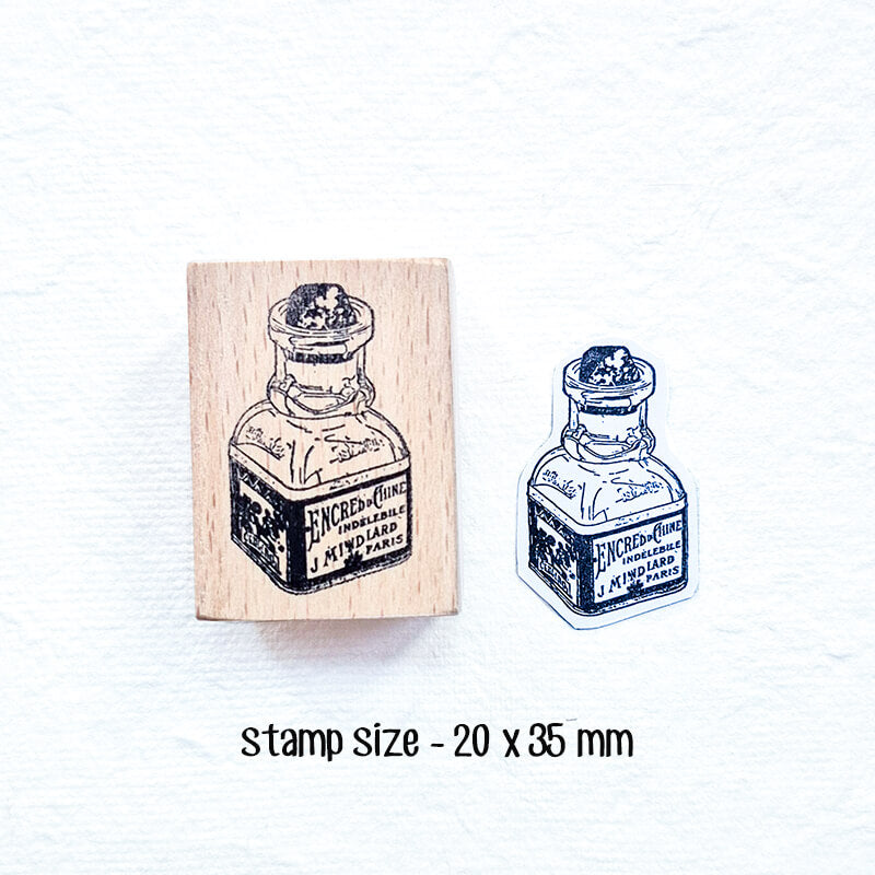 Fountain Pen Nibs Ink Bottle Scrapbooking Wooden Stamp