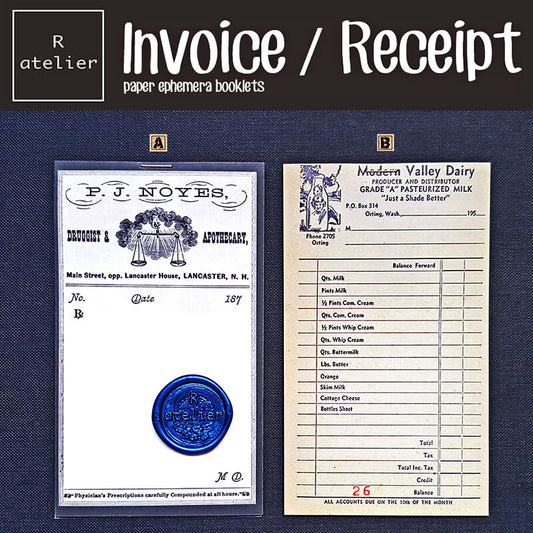 Invoice / Receipt Scrapbooking Paper Ephemera