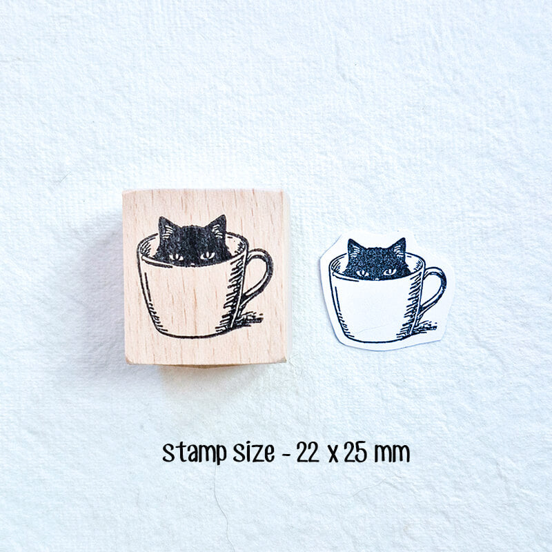 Daily Life Cats Books Coffee Scrapbooking Wooden Stamp