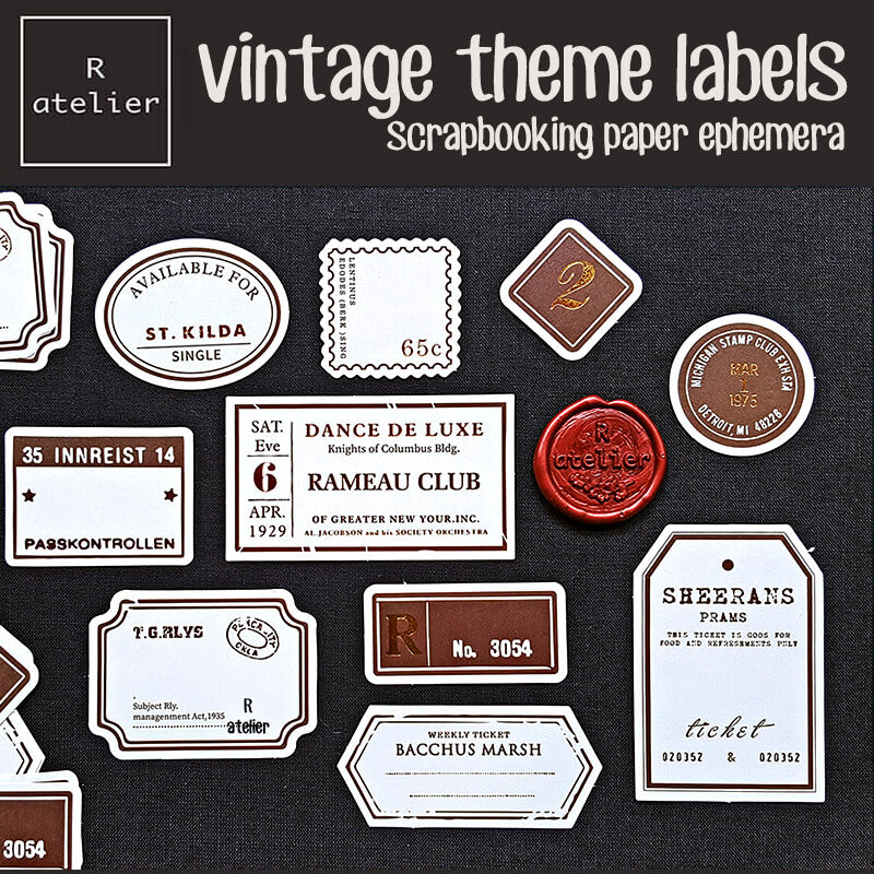 Vintage Theme Labels Scrapbooking Paper Ephemera