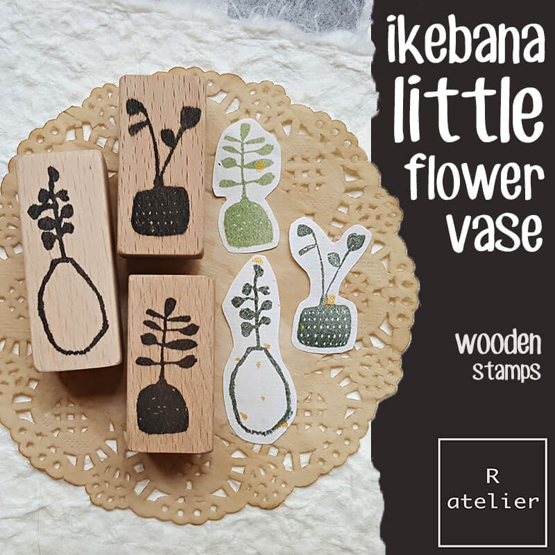 Ikebana Little Flower Vase Scrapbooking Wooden Stamps