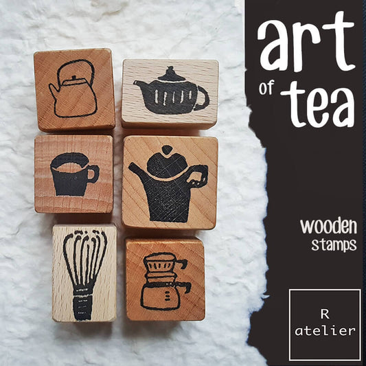 Art of Tea, little teapots Scrapbooking Wooden Stamps
