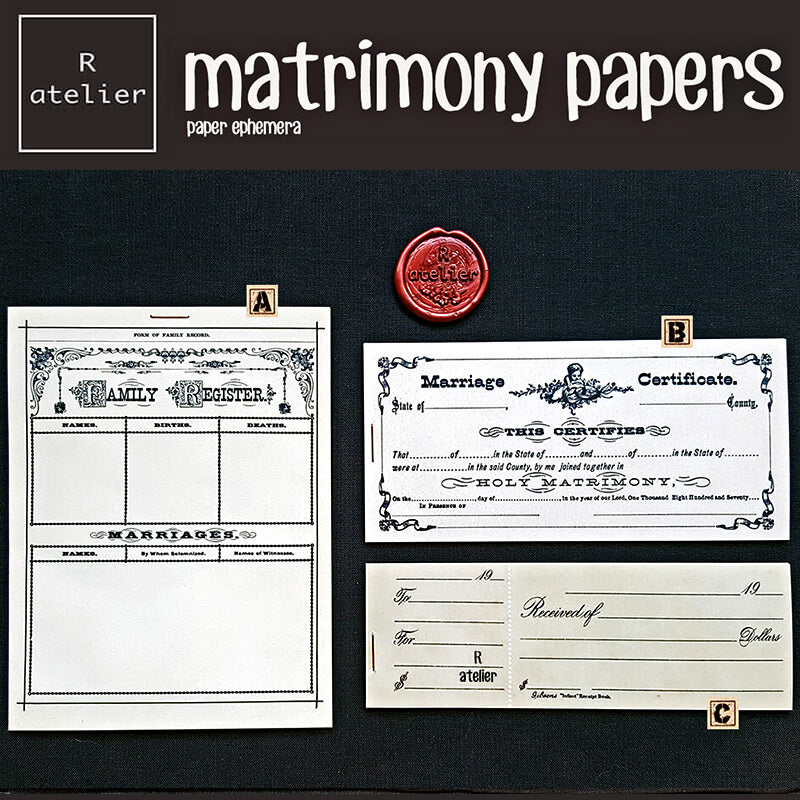 Matrimony Papers Scrapbooking Paper Ephemera