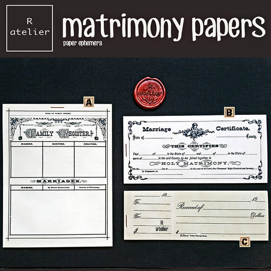 Matrimony Papers Scrapbooking Paper Ephemera