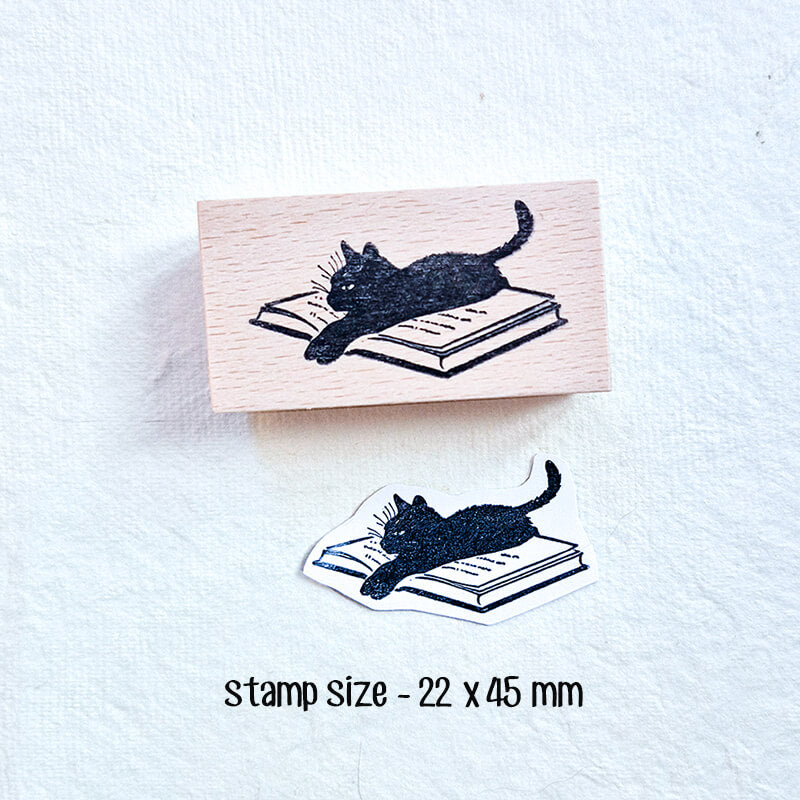 Daily Life Cats Books Coffee Scrapbooking Wooden Stamp