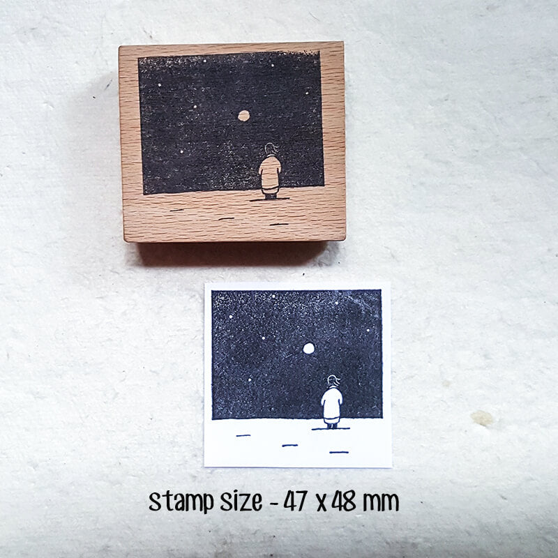 under the Starry Night Camping Solitude Scrapbooking Wooden Stamps