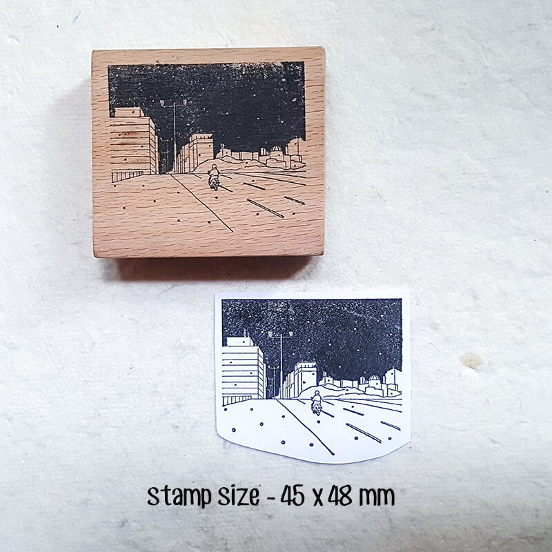 under the Starry Night Camping Solitude Scrapbooking Wooden Stamps