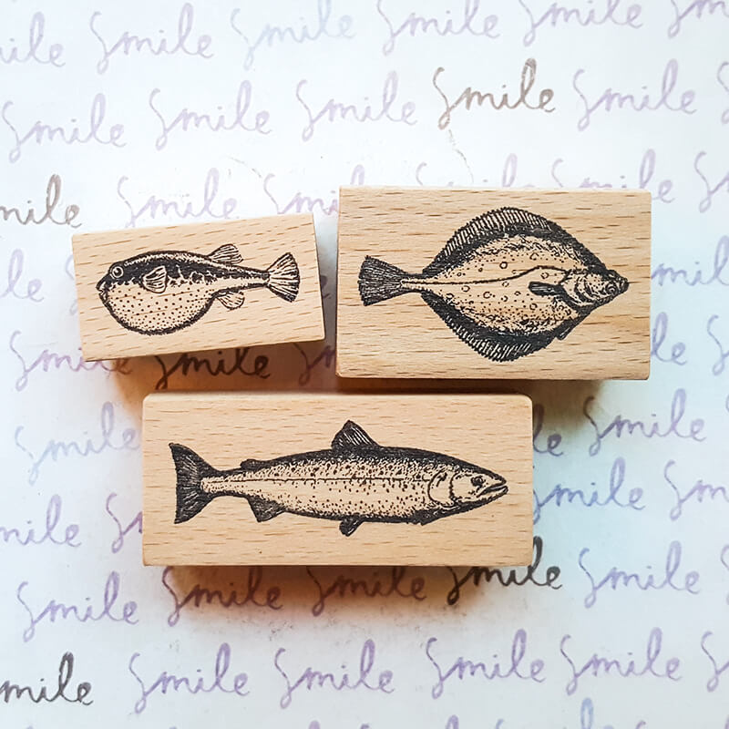 Ocean Saltwater Fish Scrapbooking Wooden Stamp