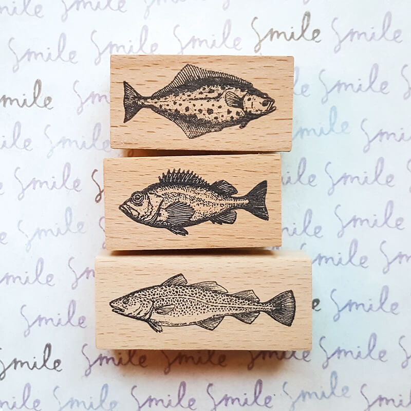 Ocean Saltwater Fish Scrapbooking Wooden Stamp