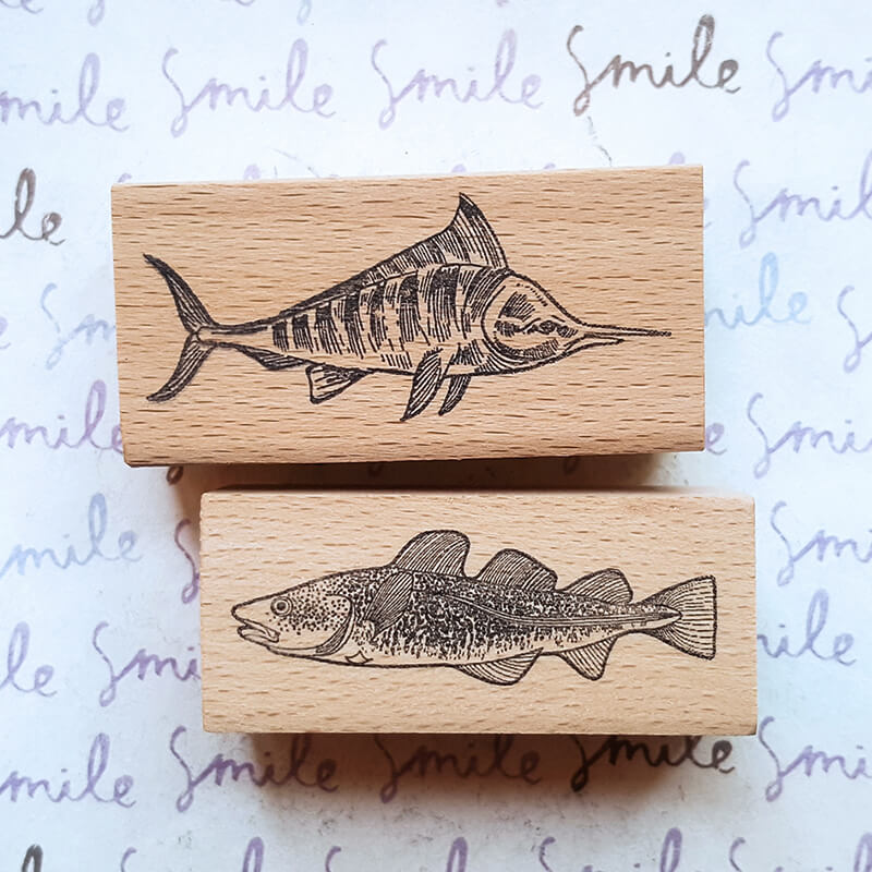 Ocean Saltwater Fish Scrapbooking Wooden Stamp