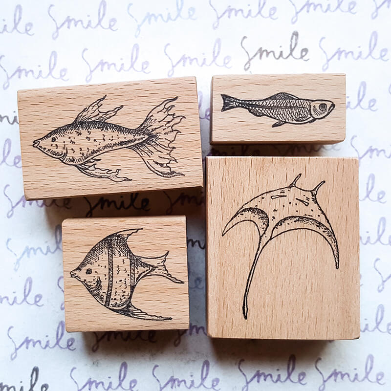 Ocean Saltwater Fish Scrapbooking Wooden Stamp