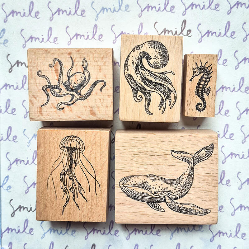 Ocean Saltwater Fish Scrapbooking Wooden Stamp