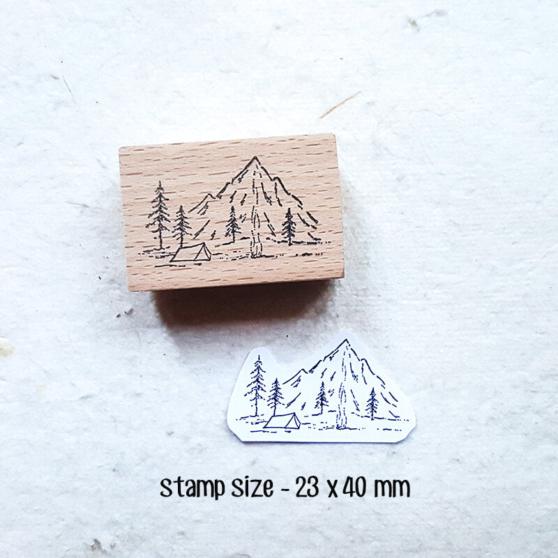 Outdoor Camping Nature LIfestyle Scrapbooking Wooden Stamps