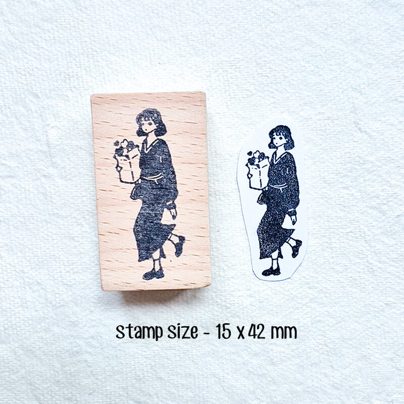 Stylish Girls Daily Life Diary Scrapbooking Wooden Stamp