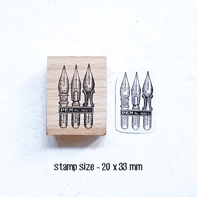 Fountain Pen Nibs Ink Bottle Scrapbooking Wooden Stamp
