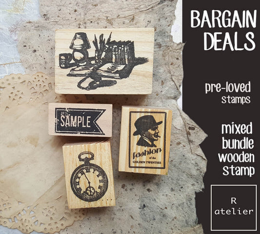 Mixed Bundle Scrapbooking Wooden Stamps (pre-loved)