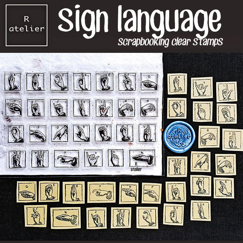 Sign Language Scrapbooking Clear Stamps