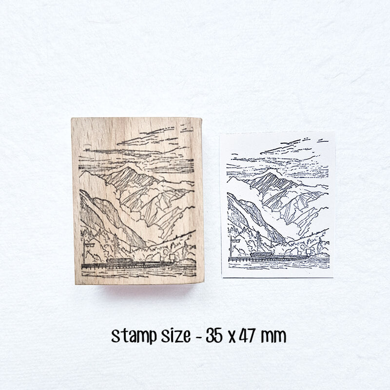 Wanderlust Alpine Mountain Hiking Travelogue (2) Scrapbooking Wooden Stamp