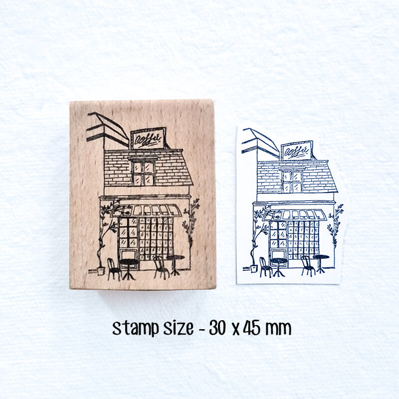 Coffee Culture Parisian Cafe Scrapbooking Wooden Stamp