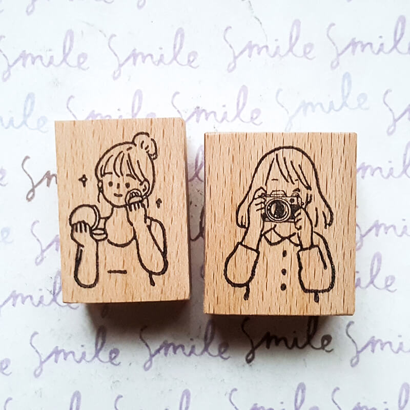 Daily Life with My Cat Scrapbooking Wooden Stamp